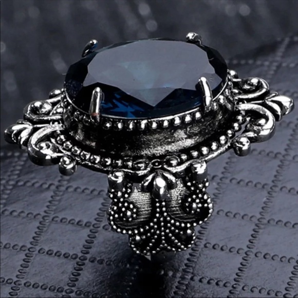 New Vintage retro Blue Color  Fashion Ring - Picture 4 of 5